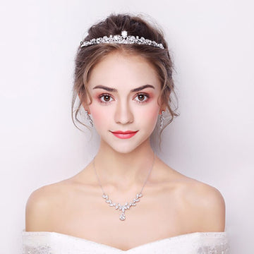 Bridal Headpiece Head Jewelry Wedding Sets Hair Accessories Cubic Zircon Tiara CZ Crown Headband Hairband Kid Women Hair Jewelry daiiibabyyy
